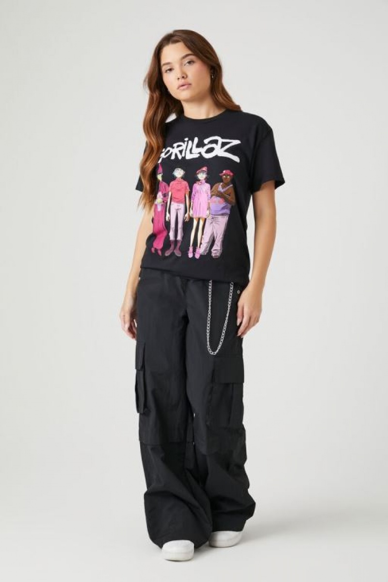 Camisa Forever 21 Gorillaz Estampadas Mujer Negras Multicolor | mARKfD9UH6V