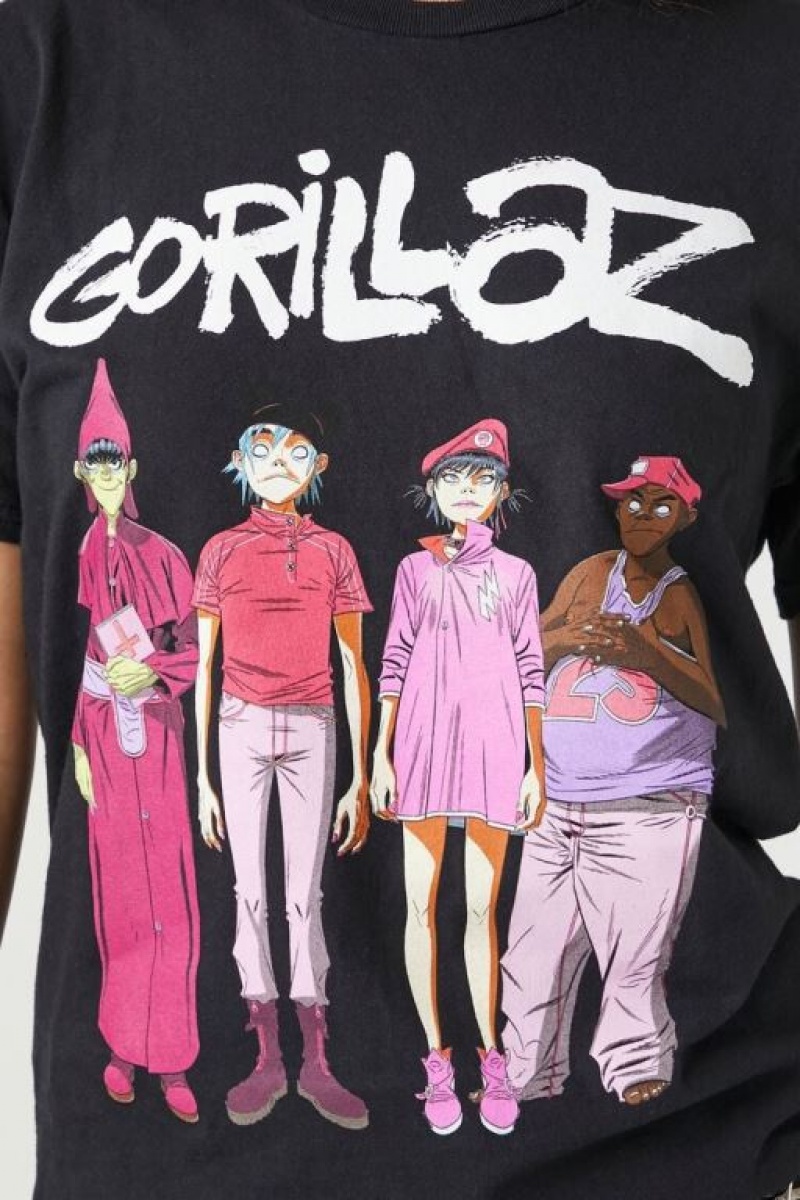 Camisa Forever 21 Gorillaz Estampadas Mujer Negras Multicolor | mARKfD9UH6V