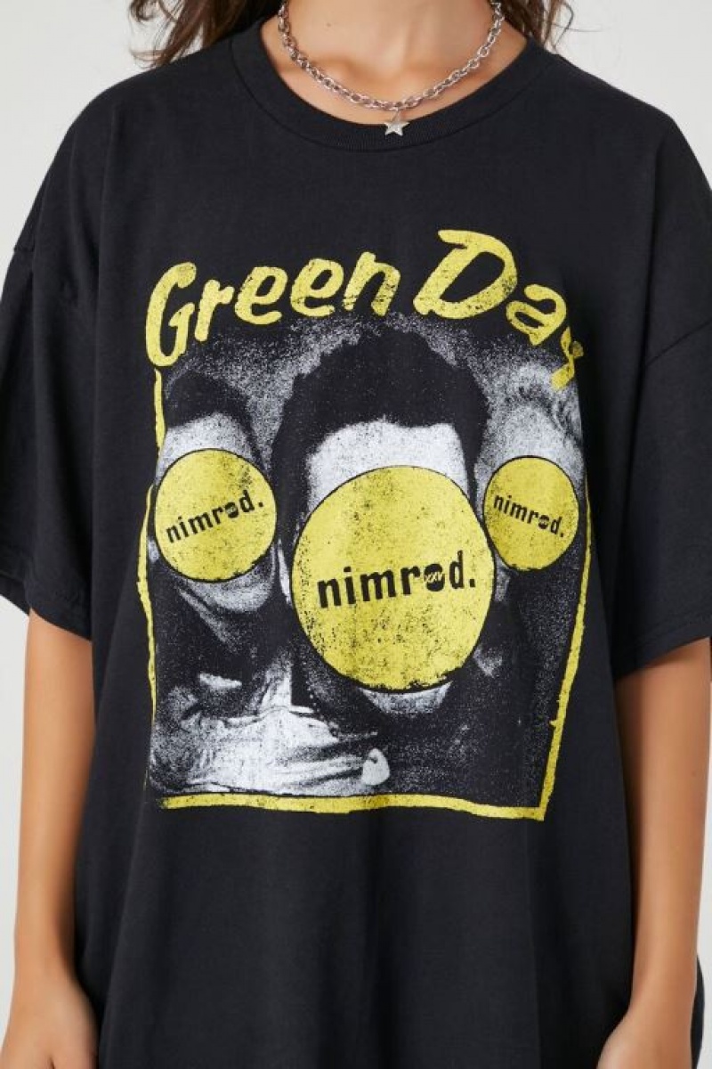 Camisa Forever 21 Green Day Nimrod Estampadas Mujer Negras Multicolor | 29FDWnnq60z