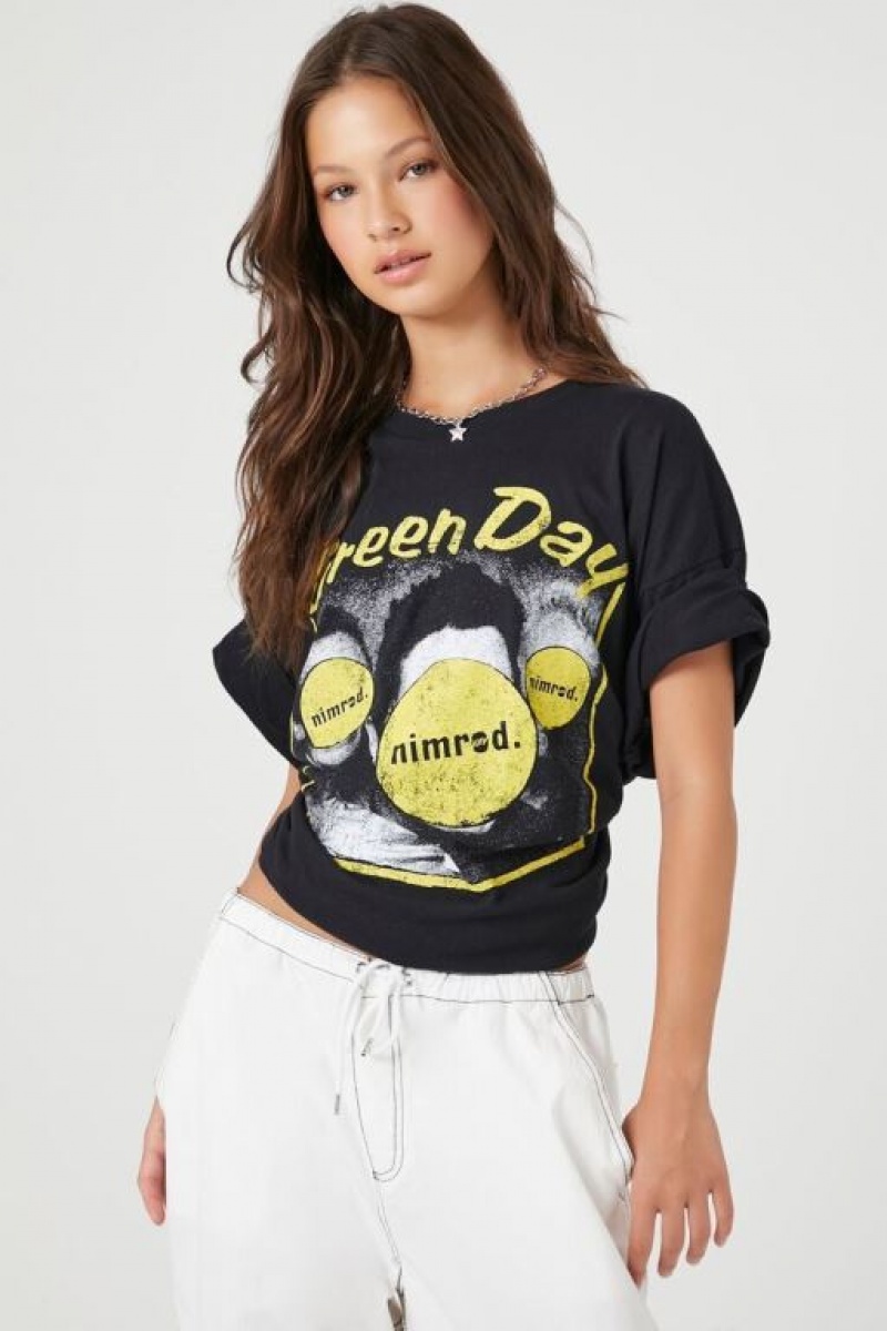 Camisa Forever 21 Green Day Nimrod Estampadas Mujer Negras Multicolor | 29FDWnnq60z