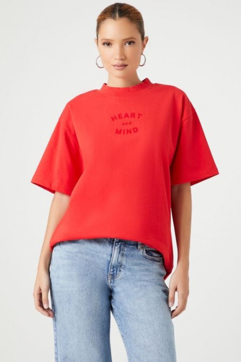 Camisa Forever 21 Heart Amp Mind Oversized Mujer Rojas Rojas | 4bxKJ3wWsoS