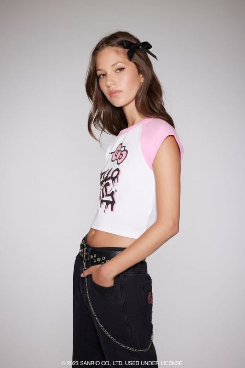 Camisa Forever 21 Hello Kitty Estampadas Raglan Mujer Rosas Multicolor | nHjFFUEdhki