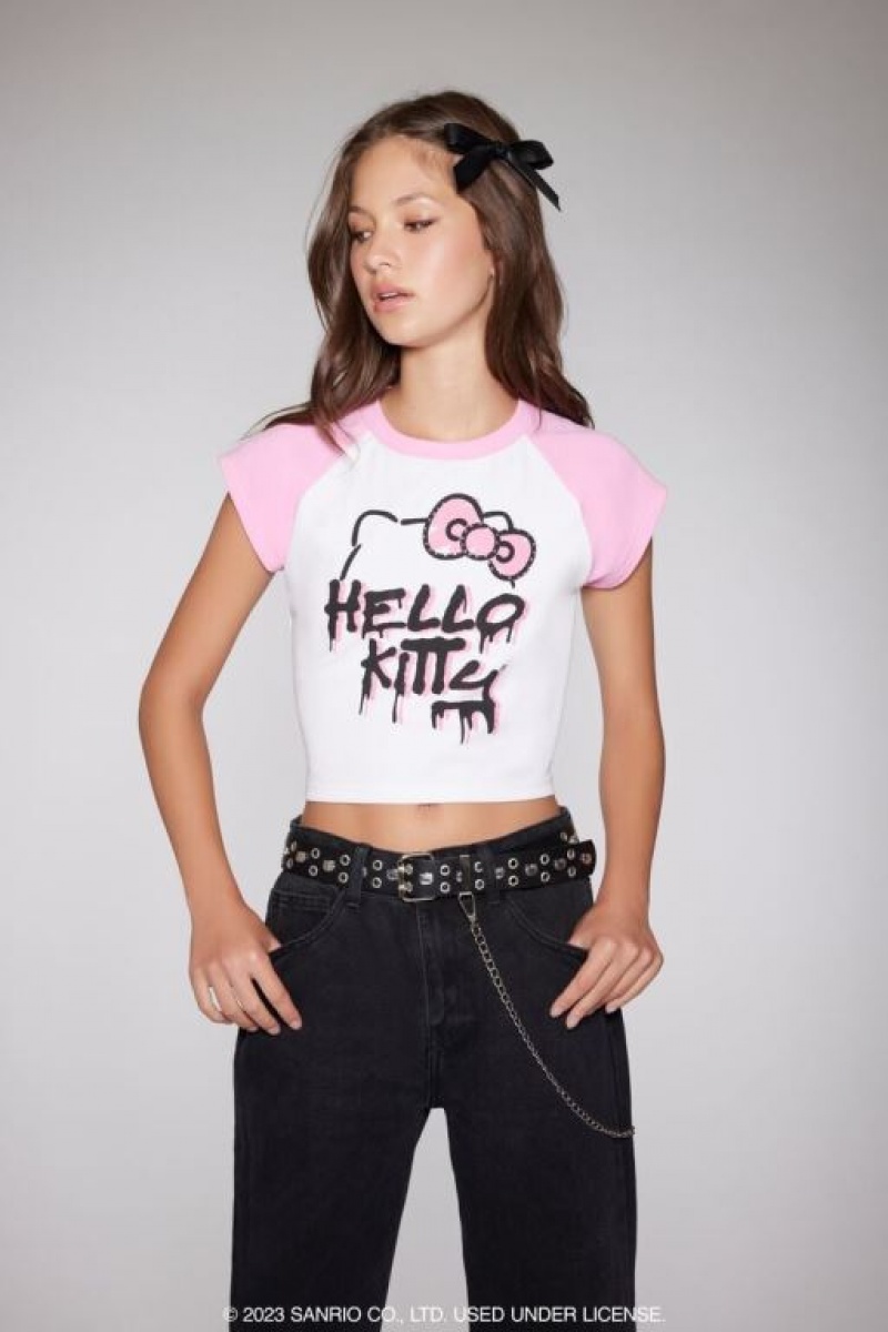 Camisa Forever 21 Hello Kitty Estampadas Raglan Mujer Rosas Multicolor | nHjFFUEdhki