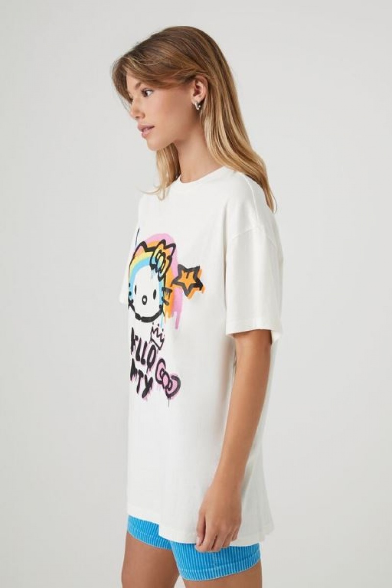 Camisa Forever 21 Hello Kitty Estampadas Mujer Creme Multicolor | t2OYmlizJIL