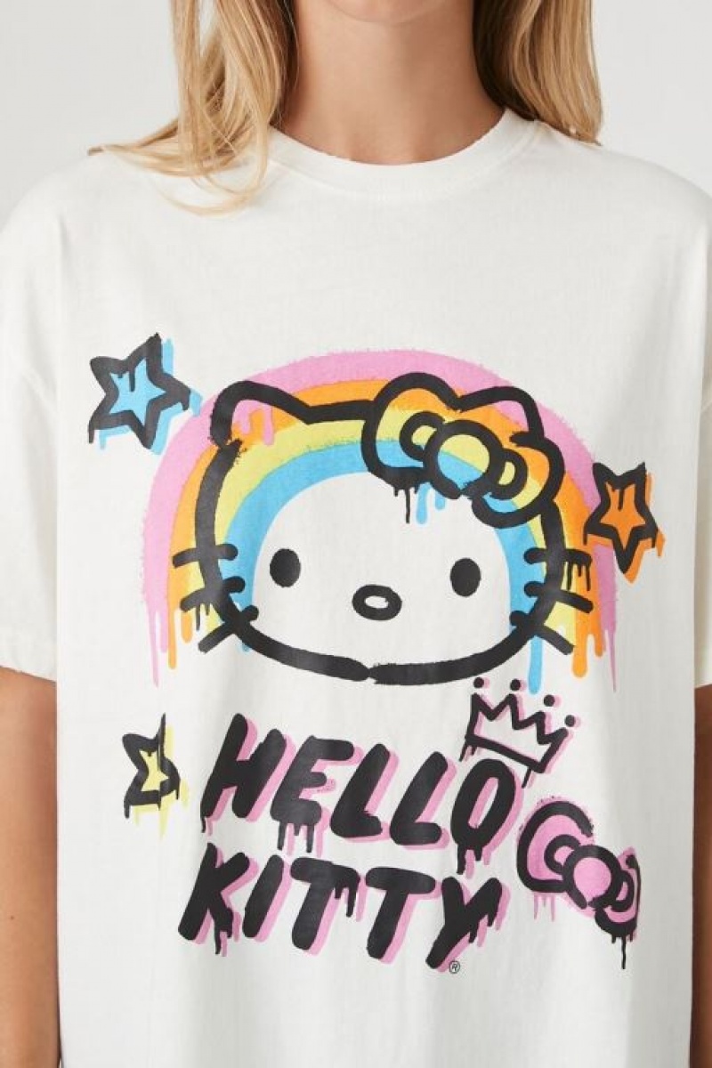 Camisa Forever 21 Hello Kitty Estampadas Mujer Creme Multicolor | t2OYmlizJIL