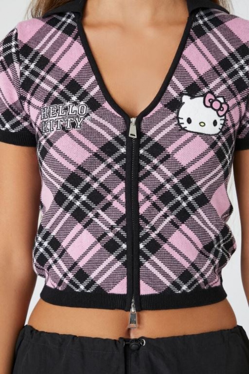 Camisa Forever 21 Hello Kitty Plaid Knit Mujer Negras Multicolor | o1wOvFghIFc