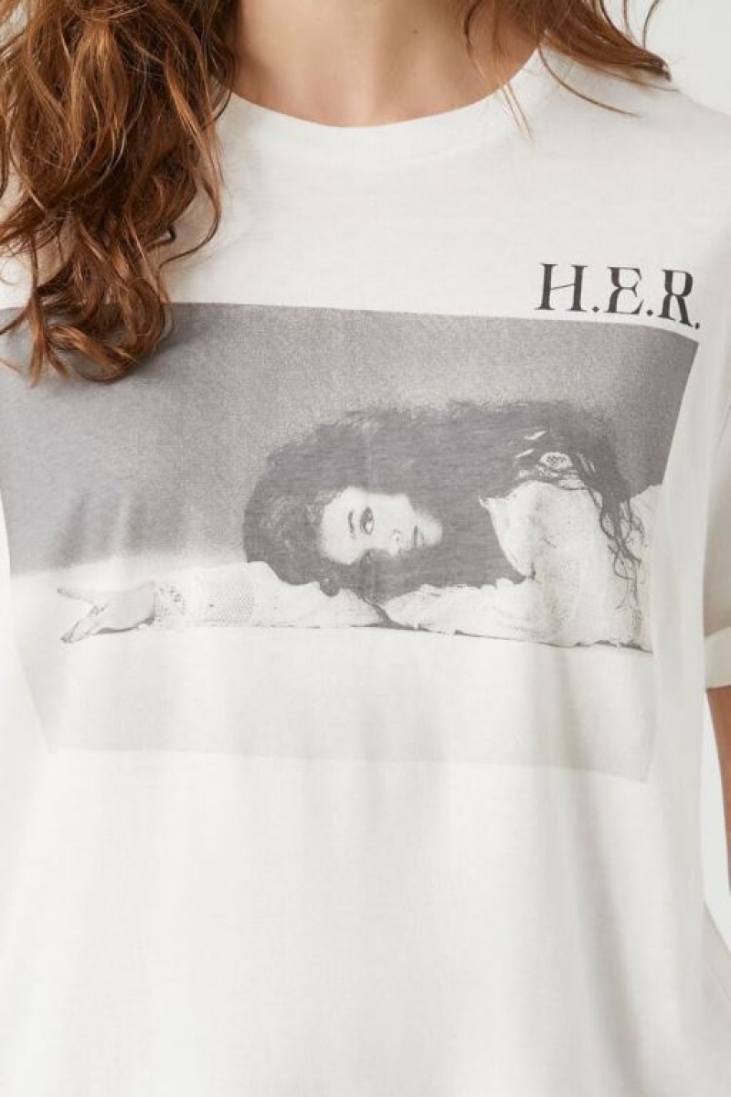 Camisa Forever 21 Her Estampadas Mujer Blancas Negras | OlBbbjQxPdH