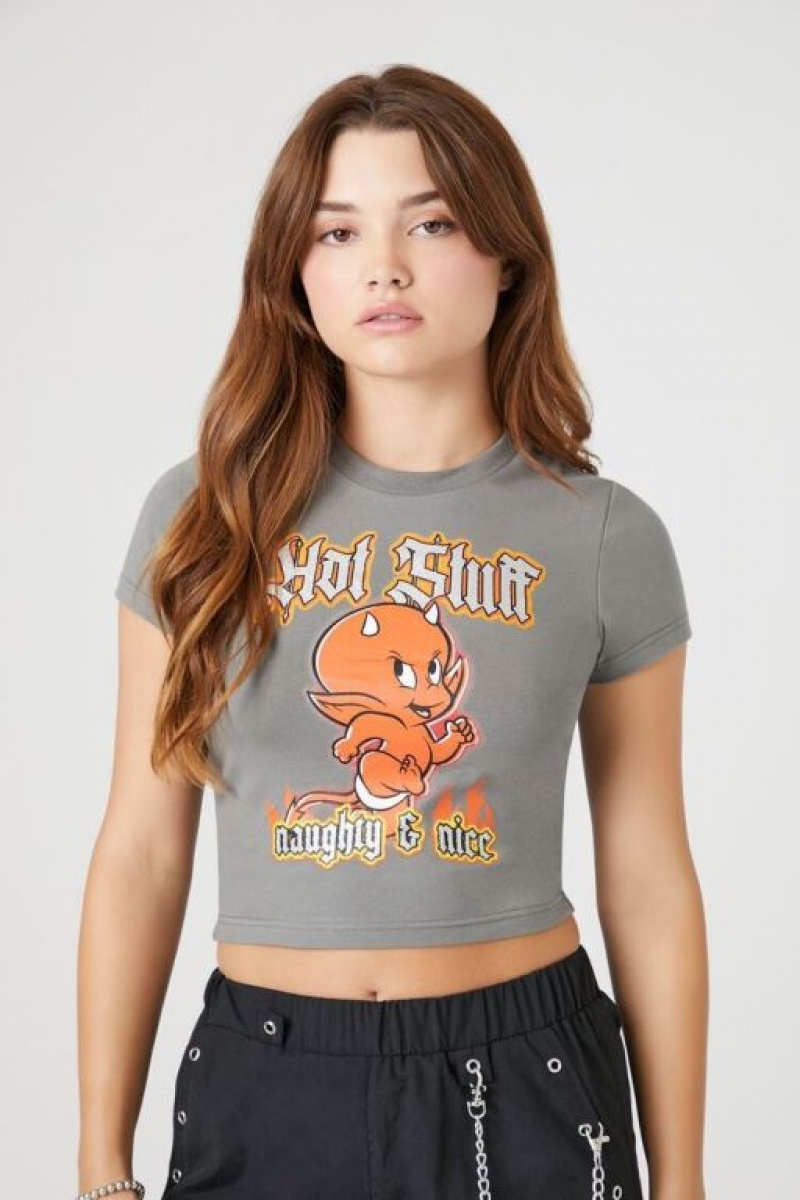 Camisa Forever 21 Hot Stuff Estampadas Baby Mujer Gris Multicolor | yigDFbDvHHa