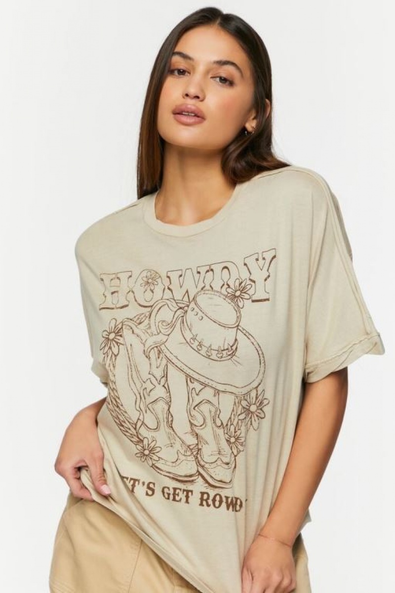 Camisa Forever 21 Howdy Estampadas Mujer Gris Marrones Multicolor | dUGyHrY7xhC