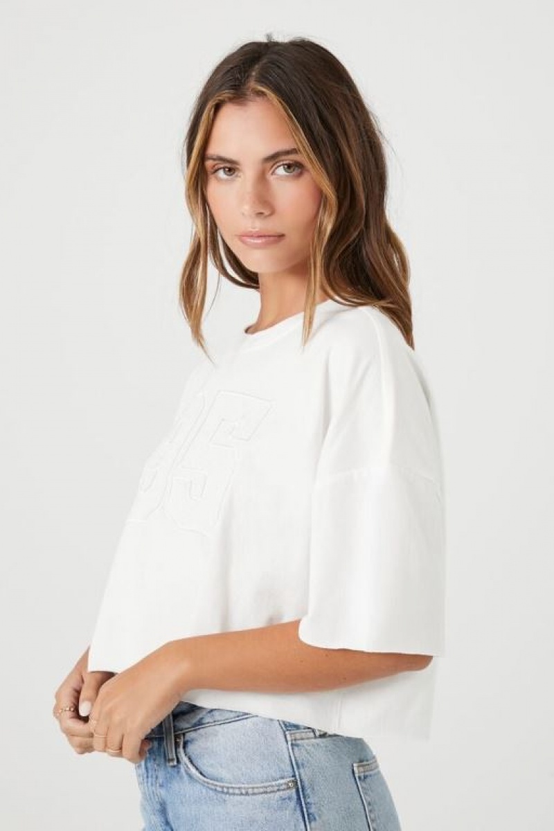 Camisa Forever 21 Lace Cropped Mujer Blancas Blancas | TAnK5pLWnsJ