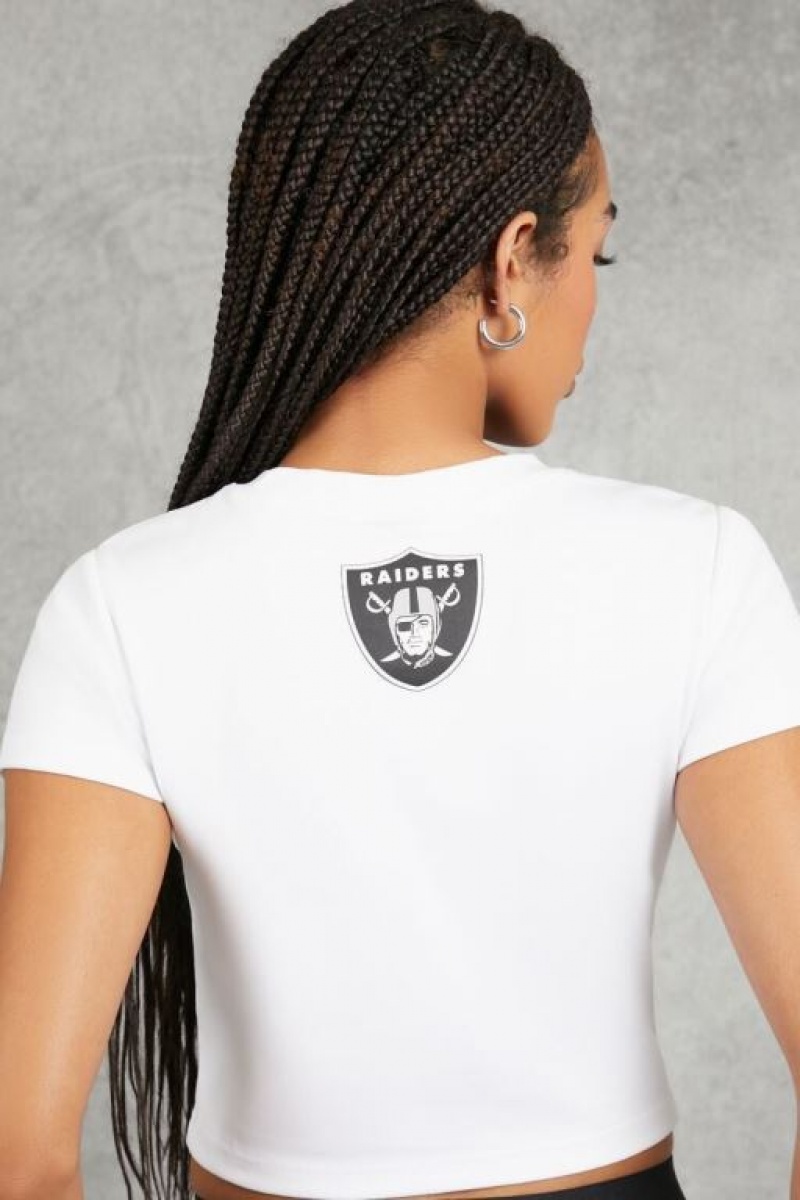 Camisa Forever 21 Las Vegas Raiders Cropped Mujer Blancas Negras | IcrOaIAJ5W5