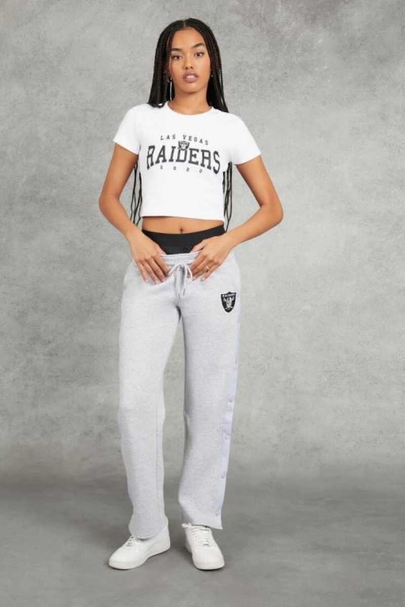 Camisa Forever 21 Las Vegas Raiders Cropped Mujer Blancas Negras | IcrOaIAJ5W5