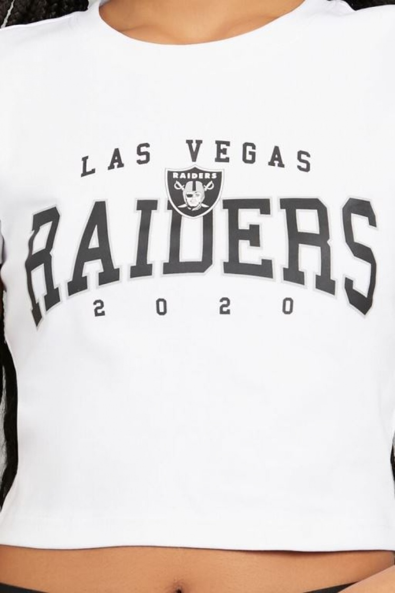 Camisa Forever 21 Las Vegas Raiders Cropped Mujer Blancas Negras | IcrOaIAJ5W5