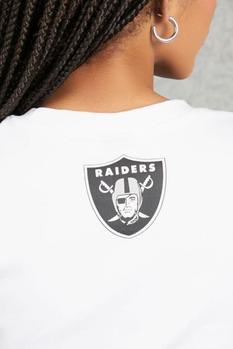 Camisa Forever 21 Las Vegas Raiders Cropped Mujer Blancas Negras | IcrOaIAJ5W5