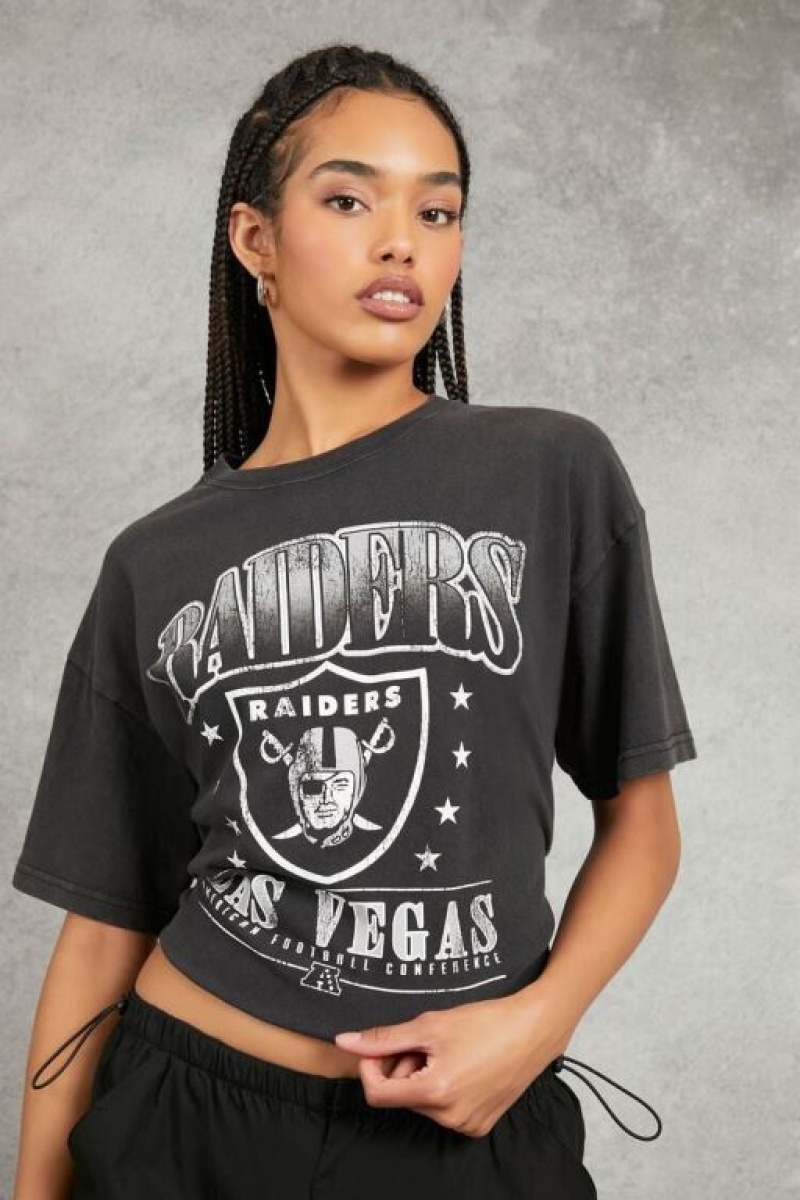 Camisa Forever 21 Las Vegas Raiders Estampadas Mujer Negras Multicolor | 01PaPU3srlZ