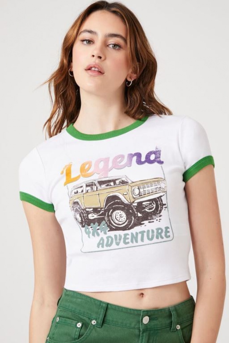 Camisa Forever 21 Legend Estampadas Ringer Mujer Blancas Multicolor | 1pEzXeudELu