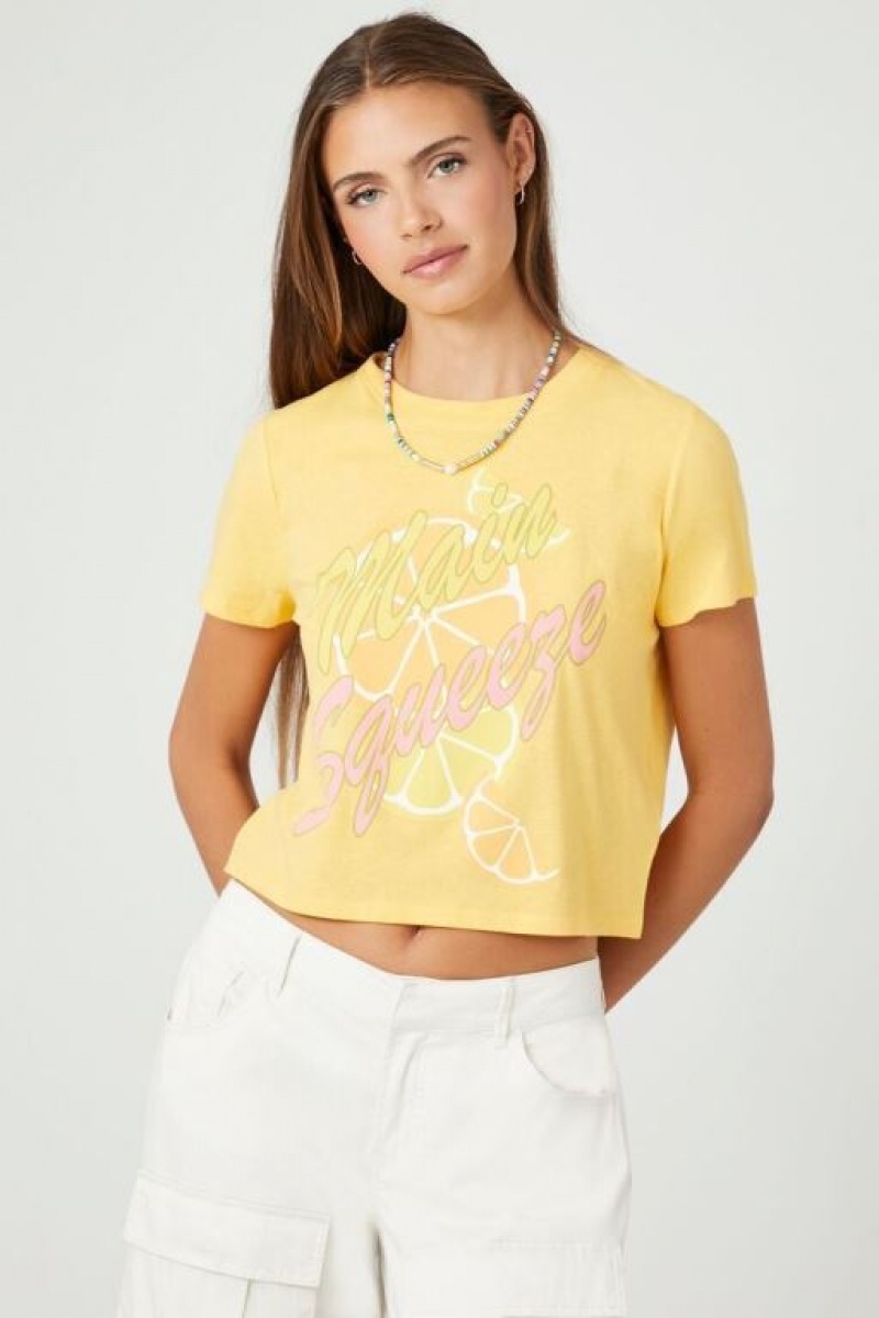 Camisa Forever 21 Main Squeeze Estampadas Mujer Doradas Multicolor | Kam0dljEtPf