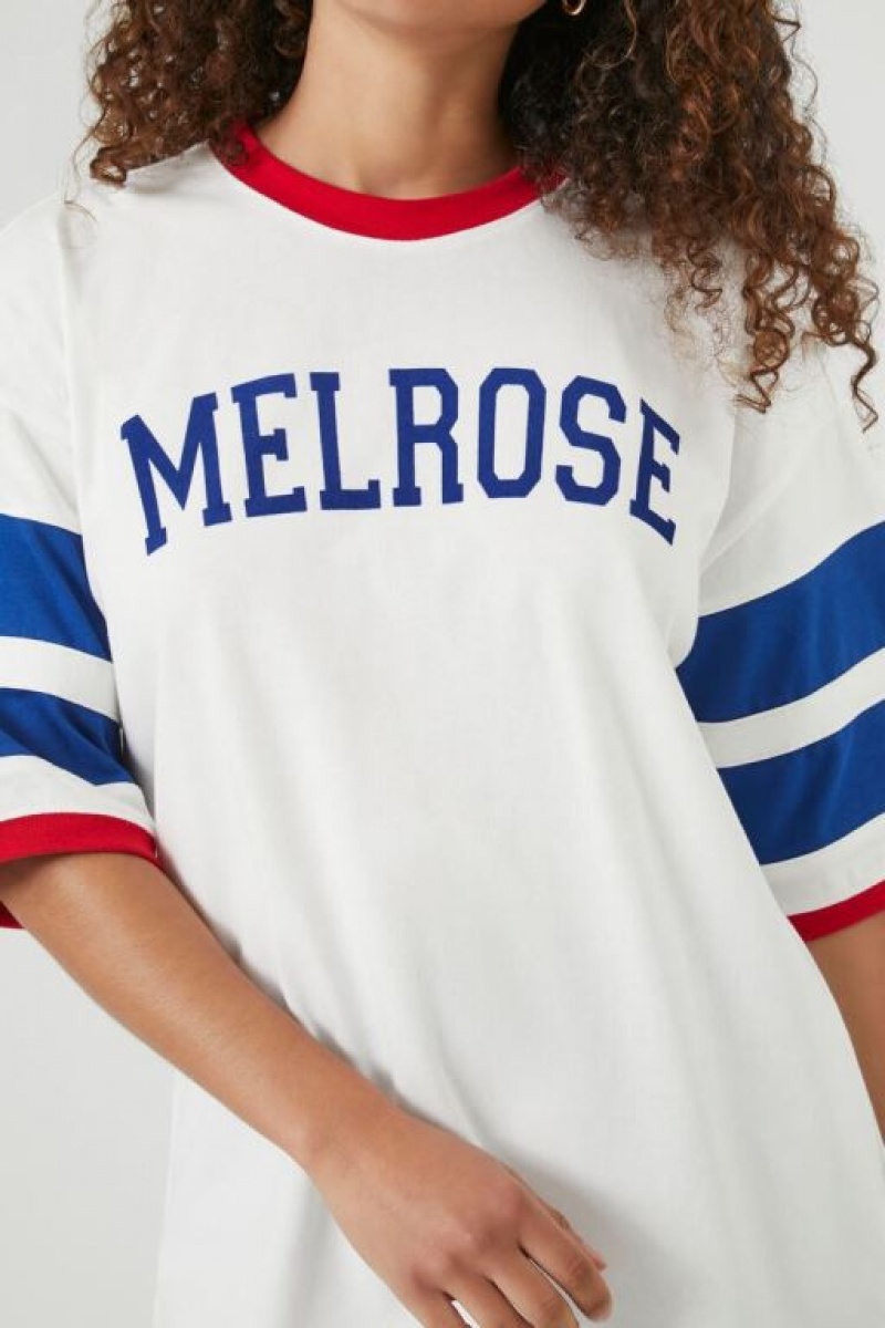 Camisa Forever 21 Melrose Estampadas Varsity Mujer Blancas Multicolor | ZdqcWvEHagU