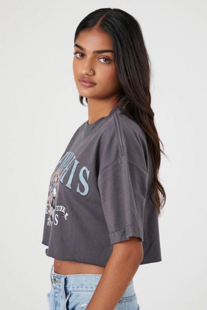 Camisa Forever 21 Memphis Estampadas Cropped Mujer Gris Multicolor | 8Yt8S7e7G22