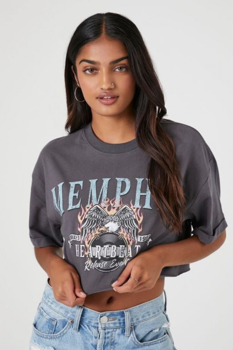 Camisa Forever 21 Memphis Estampadas Cropped Mujer Gris Multicolor | 8Yt8S7e7G22