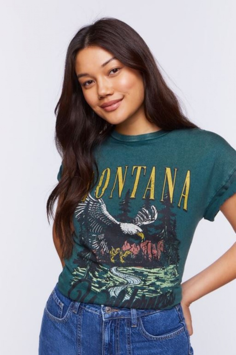 Camisa Forever 21 Montana Wilderness Estampadas Mujer Verde Multicolor | izBN1Pm2Wv9