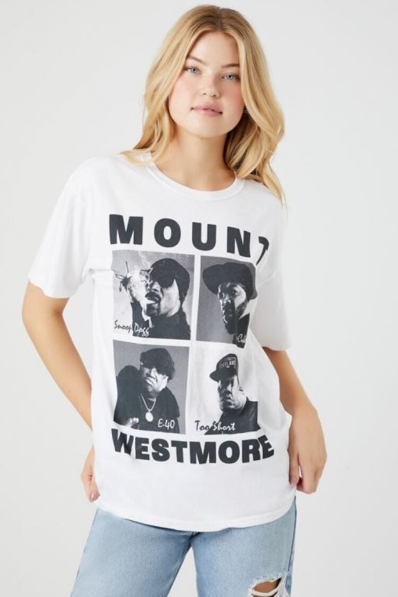 Camisa Forever 21 Mount Westmore Estampadas Mujer Blancas Multicolor | kD0e9KjYYhh