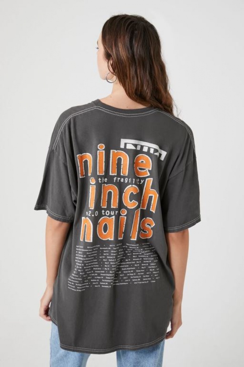 Camisa Forever 21 Nine Inch Nails Oversized Tour Mujer Gris Multicolor | ScoFqpYAGdN