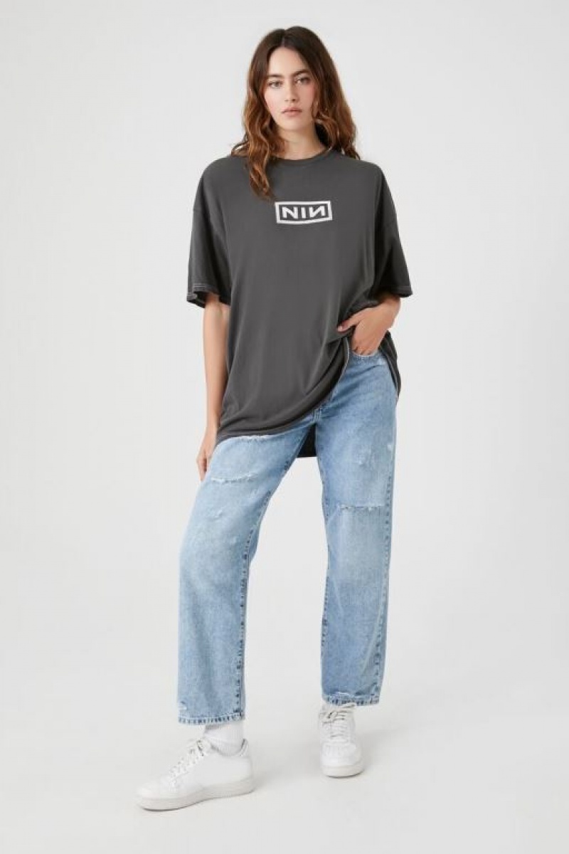 Camisa Forever 21 Nine Inch Nails Oversized Tour Mujer Gris Multicolor | ScoFqpYAGdN