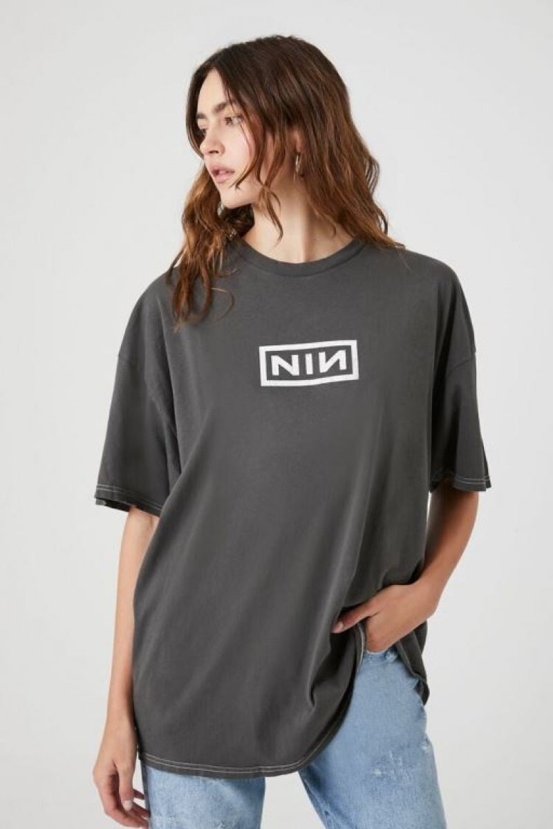 Camisa Forever 21 Nine Inch Nails Oversized Tour Mujer Gris Multicolor | ScoFqpYAGdN