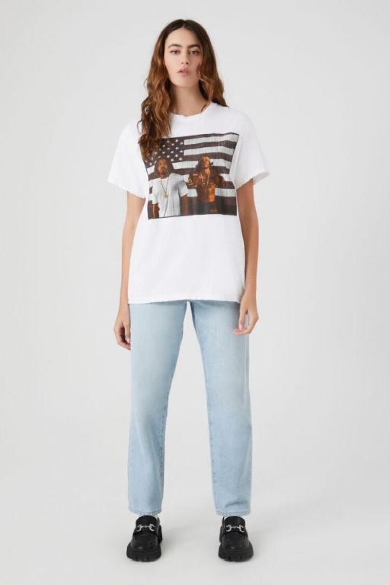 Camisa Forever 21 Outkast Stankonia Estampadas Mujer Blancas Multicolor | rODYjSNctna