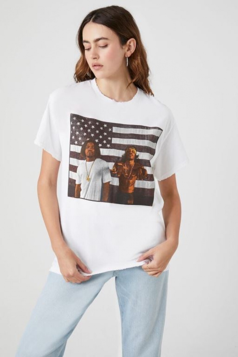 Camisa Forever 21 Outkast Stankonia Estampadas Mujer Blancas Multicolor | rODYjSNctna