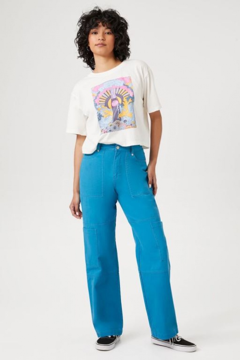 Camisa Forever 21 Pepsi Estampadas Cropped Mujer Blancas Multicolor | MxeSK0NE8fB