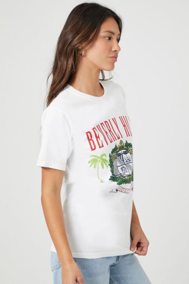 Camisa Forever 21 Prince Peter Beverly Hills Estampadas Mujer Blancas Multicolor | 5Jzmac3Dcs3