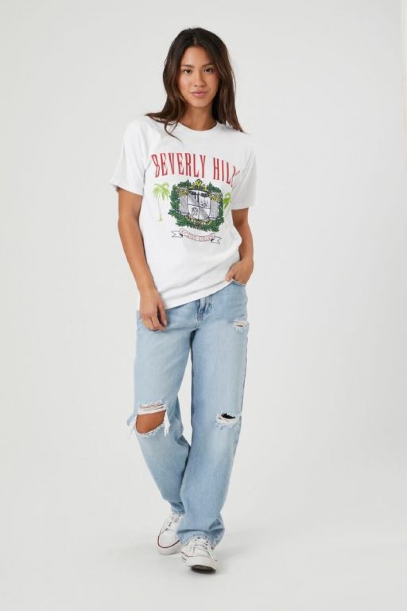 Camisa Forever 21 Prince Peter Beverly Hills Estampadas Mujer Blancas Multicolor | 5Jzmac3Dcs3