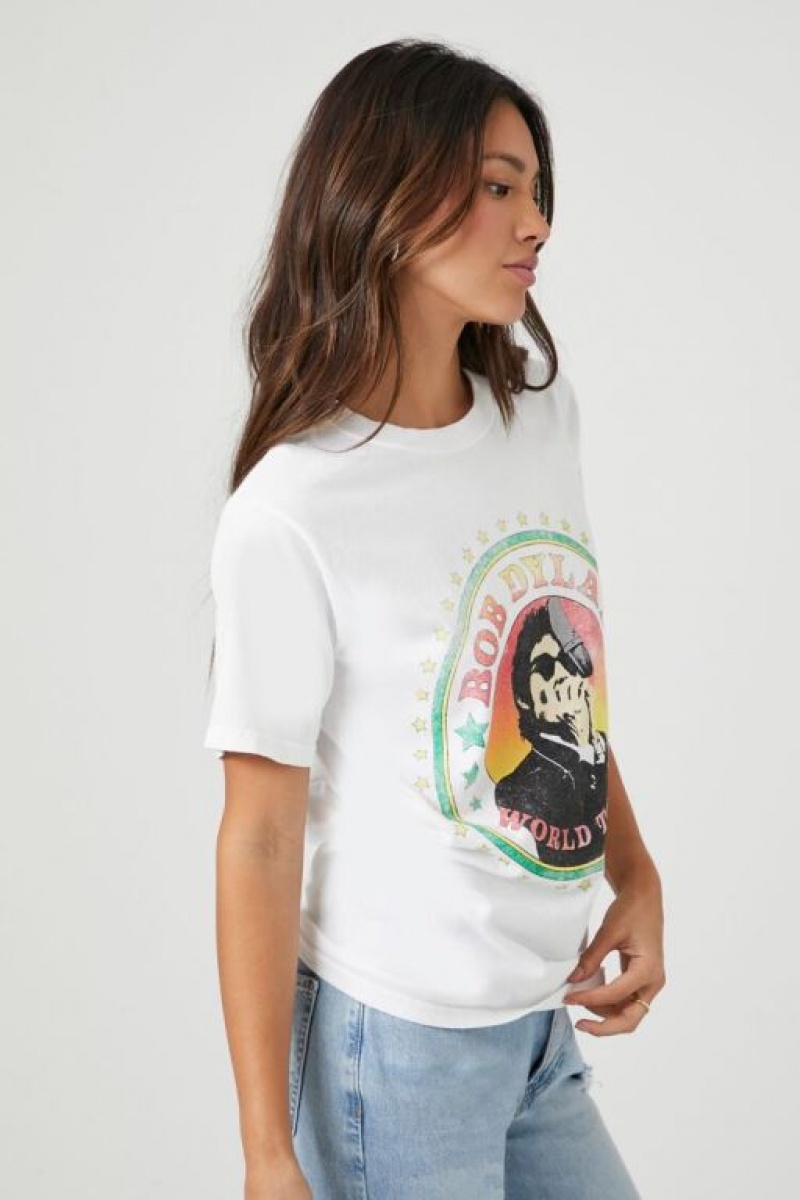 Camisa Forever 21 Prince Peter Bob Dylan Estampadas Mujer Blancas Multicolor | sSvtMkaEZcy