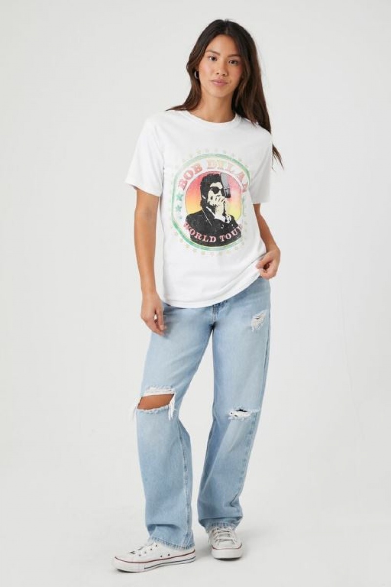 Camisa Forever 21 Prince Peter Bob Dylan Estampadas Mujer Blancas Multicolor | sSvtMkaEZcy