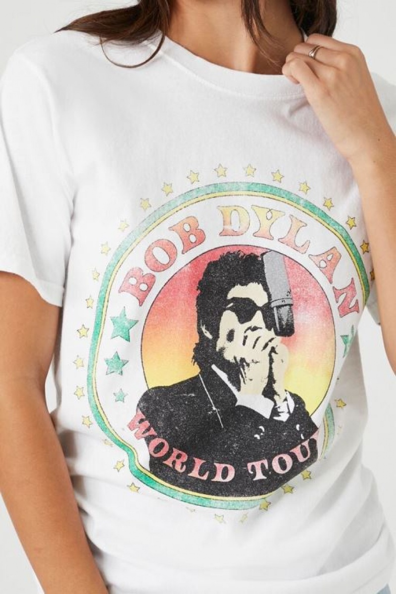 Camisa Forever 21 Prince Peter Bob Dylan Estampadas Mujer Blancas Multicolor | sSvtMkaEZcy