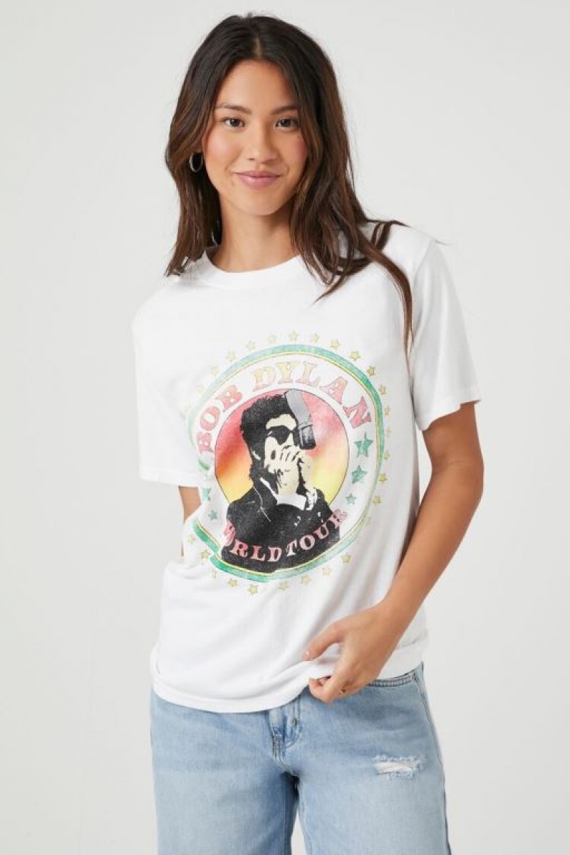 Camisa Forever 21 Prince Peter Bob Dylan Estampadas Mujer Blancas Multicolor | sSvtMkaEZcy