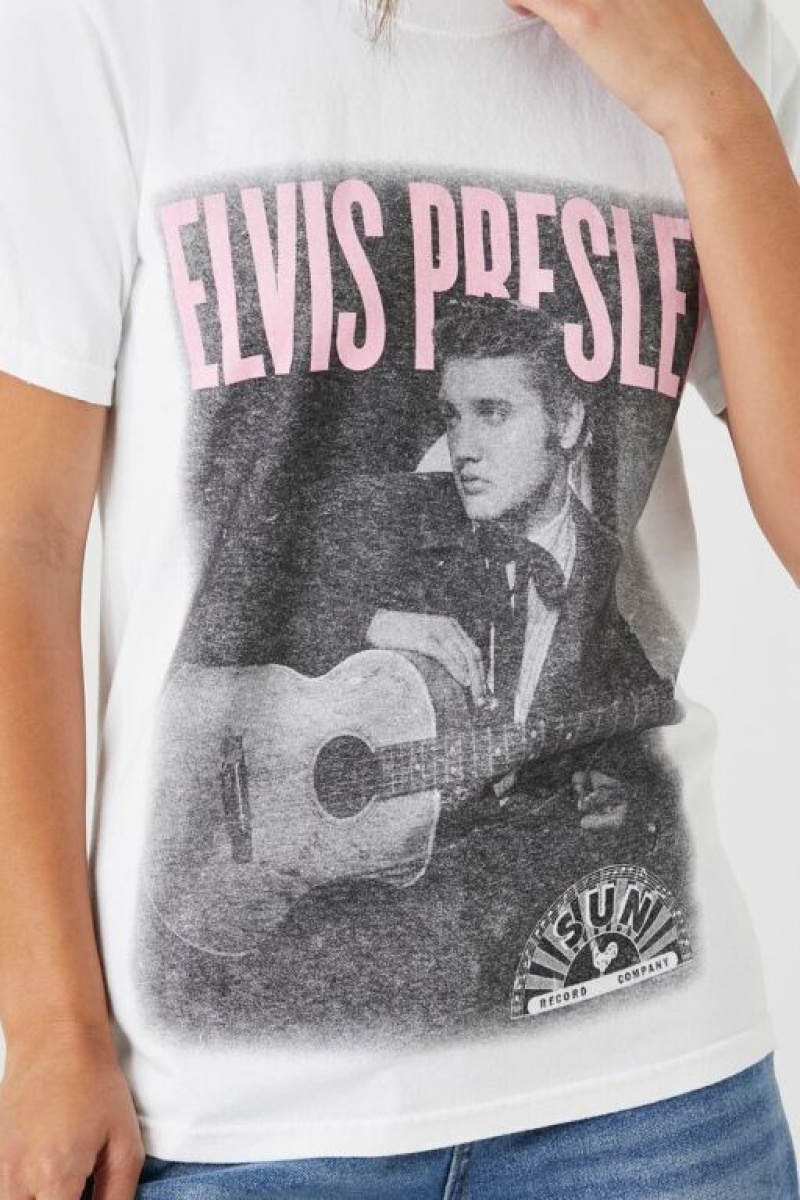 Camisa Forever 21 Prince Peter Elvis Presley Estampadas Mujer Blancas Multicolor | hBr07pjvQdq