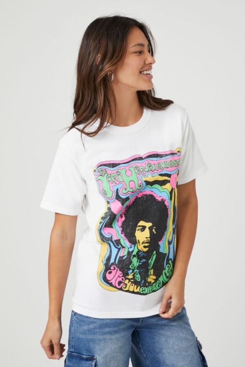 Camisa Forever 21 Prince Peter Jimi Hendrix Estampadas Mujer Blancas Multicolor | 1EqgxFbwAvQ