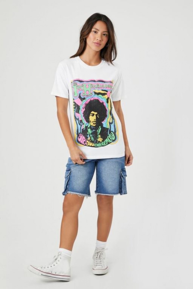 Camisa Forever 21 Prince Peter Jimi Hendrix Estampadas Mujer Blancas Multicolor | 1EqgxFbwAvQ