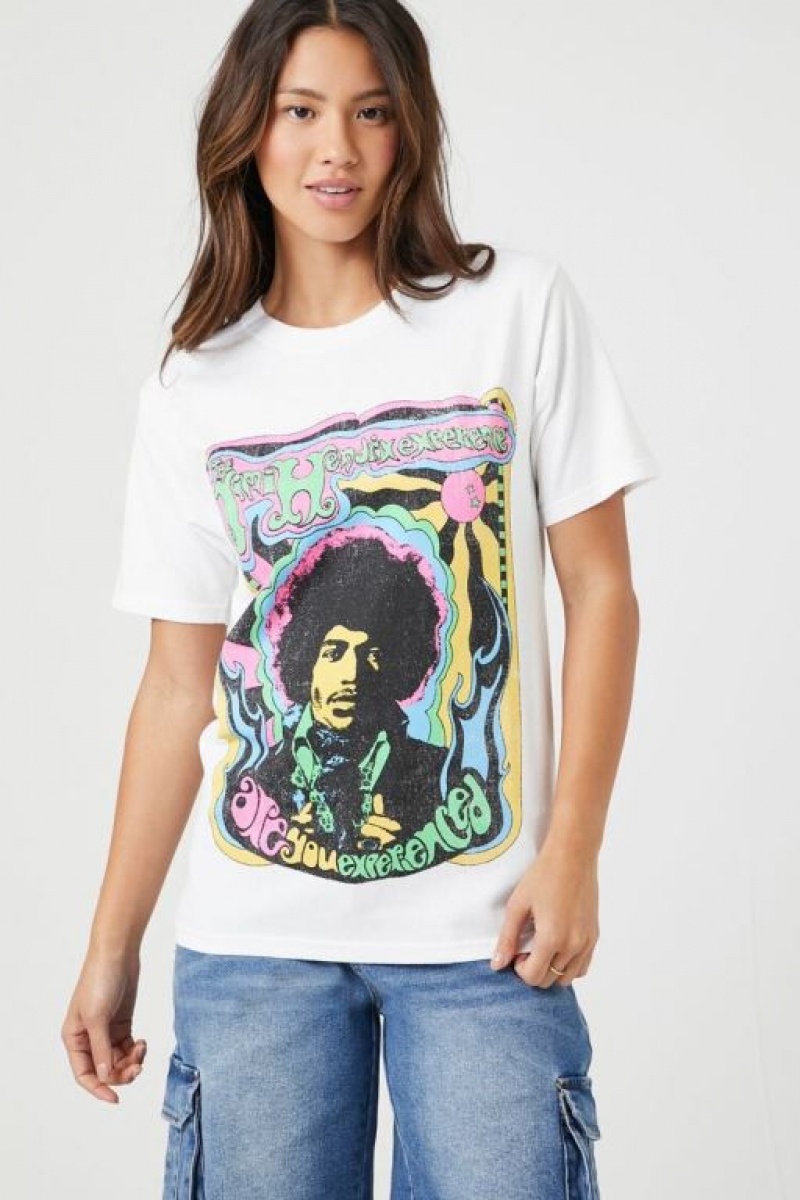 Camisa Forever 21 Prince Peter Jimi Hendrix Estampadas Mujer Blancas Multicolor | 1EqgxFbwAvQ