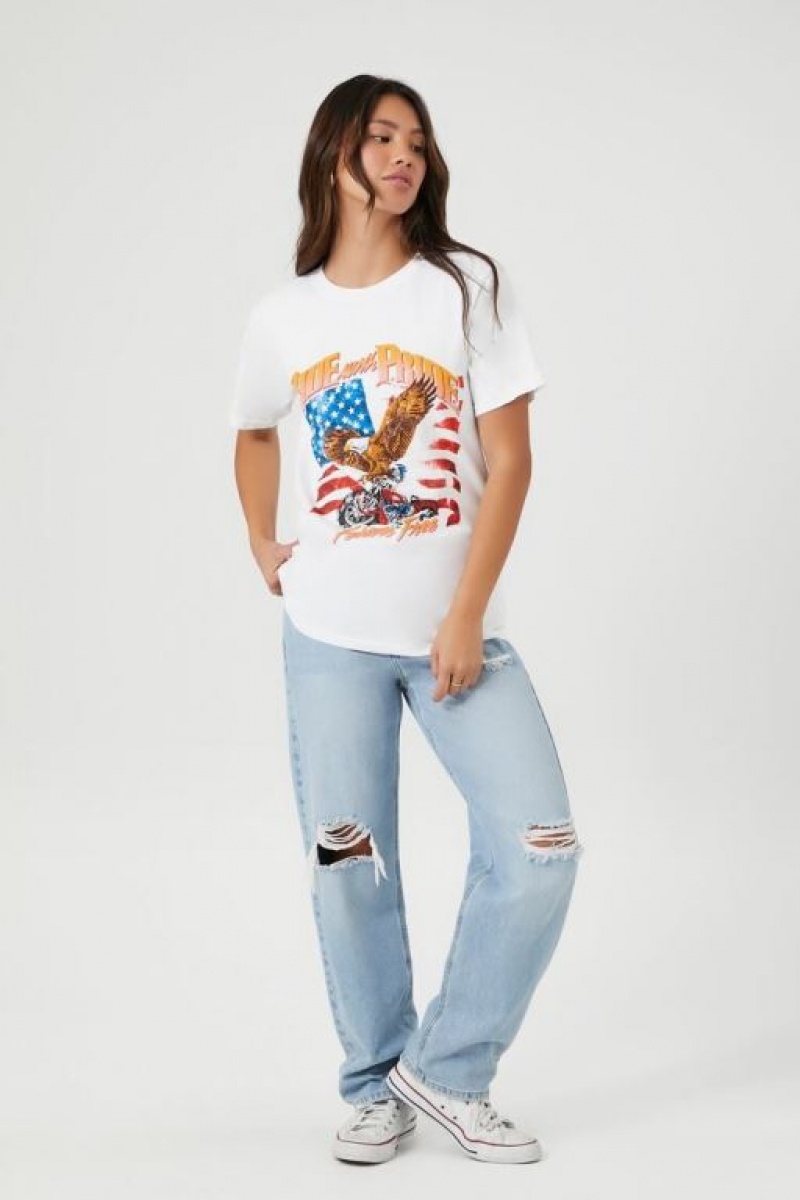 Camisa Forever 21 Prince Peter Ride With Pride Estampadas Mujer Blancas Multicolor | eSJAzQV5ctV