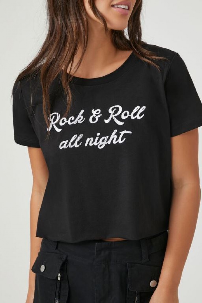 Camisa Forever 21 Prince Peter Rock Amp Roll All Night Estampadas Mujer Negras | zhnvi9DNZ8D