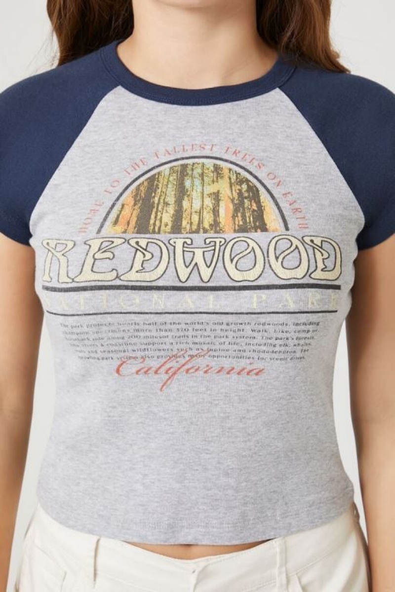 Camisa Forever 21 Redwood Estampadas Raglan Mujer Gris Multicolor | EYv76fCoPsd