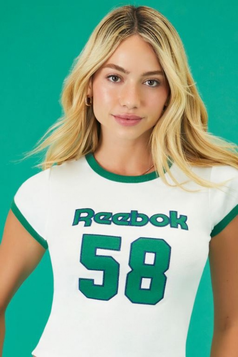 Camisa Forever 21 Reebok Cropped Ringer Mujer Blancas Multicolor | LOjGac7K6pH