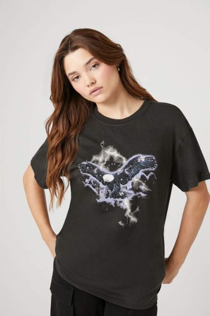 Camisa Forever 21 Rhinestone Eagle Estampadas Mujer Gris Multicolor | ZXJT8XjHvOu