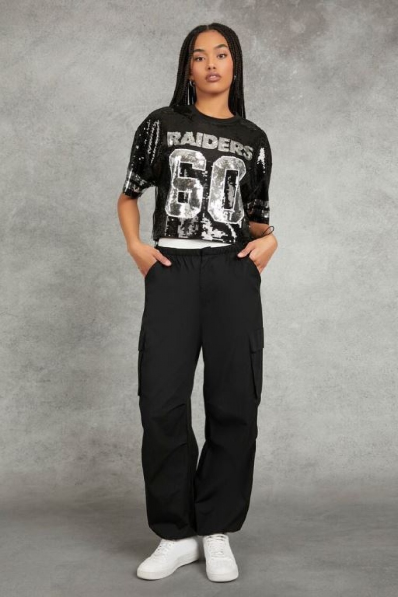 Camisa Forever 21 Sequin Las Vegas Raiders Mujer Negras Multicolor | JGZQfyeKgrd