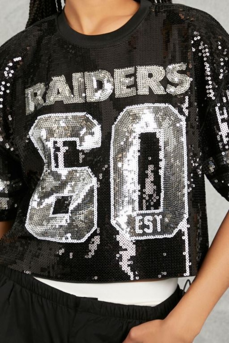 Camisa Forever 21 Sequin Las Vegas Raiders Mujer Negras Multicolor | JGZQfyeKgrd