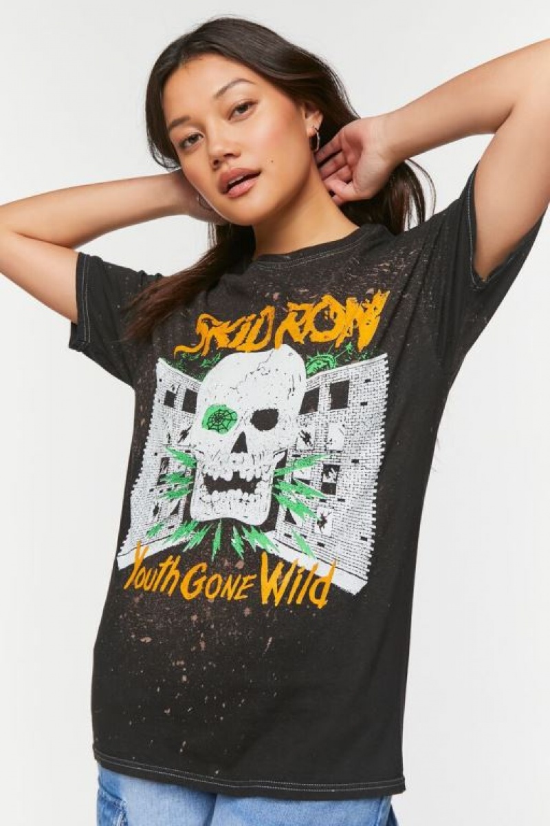 Camisa Forever 21 Skid Row Estampadas Mujer Gris Multicolor | uBEyXSHHPIY